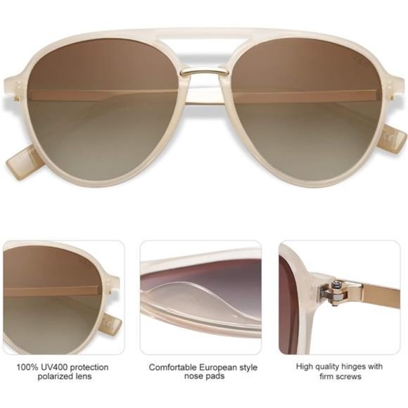 ?️?? Aviator Polarized Sunglasses for Women Men Double Bridge
